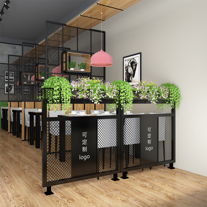 Iron staircase armrail branch Flower frame Industrial wind rail network café bar decoration fence fence