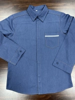 Натуральный летний топ темно-синего цвета без логотипа Натуральный летний топ без логотипа