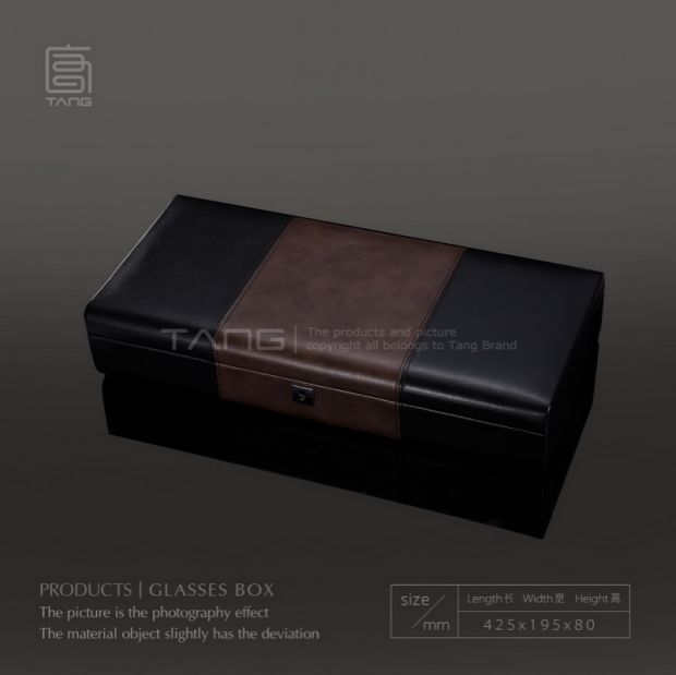 [Tong and West] Microfiber Leather Wood Embryo 6 Pairs of Glasses Case Sunglasses Case Storage Box Jewelry Box Gb923