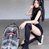 Рюкзак, вместительная и большая акула, ранец подходит для мужчин и женщин для школьников для отдыха для путешествий, новая коллекция