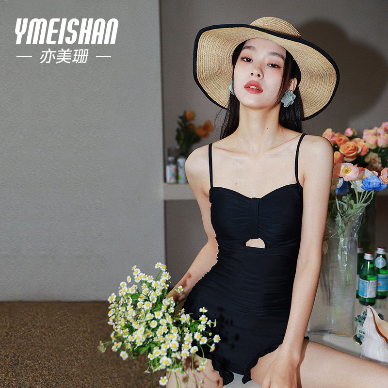 Yimeishan swimsuit women's summer 2022 new ins swimsuit conservative one-piece pure desire to cover the belly and show thin and explosive swimwear