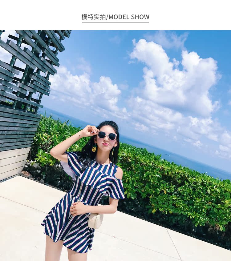 Áo tắm nữ xẻ váy bảo thủ che bụng giảm béo Meishan mới Hàn Quốc đồ bơi đi biển đi biển - Bộ đồ bơi hai mảnh bộ đồ bơi 2 mảnh
