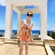 Áo tắm nữ sinh viên Hàn Quốc phong cách bảo thủ ngực nhỏ tập hợp để che bụng là mỏng bảo thủ váy áo tắm tách nữ - Bộ đồ bơi hai mảnh bikini 2 mảnh màu đen