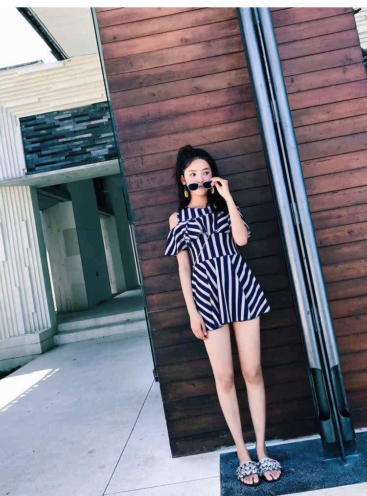 Áo tắm nữ xẻ váy bảo thủ che bụng giảm béo Meishan mới Hàn Quốc đồ bơi đi biển đi biển - Bộ đồ bơi hai mảnh bộ đồ bơi 2 mảnh