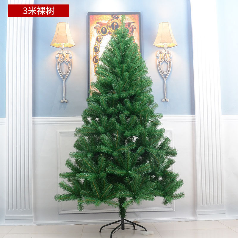 3 meters large Christmas tree 300cm Luxury encryption widened Powder-free Christmas Naked Tree Mall decoration scene decoration
