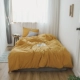 Nhật Bản nhỏ gọn màu rắn bông denim trần truồng mạng đan Tianzhu bông đỏ vải siêu mềm giường bông chăn Mikasa - Bộ đồ giường bốn mảnh