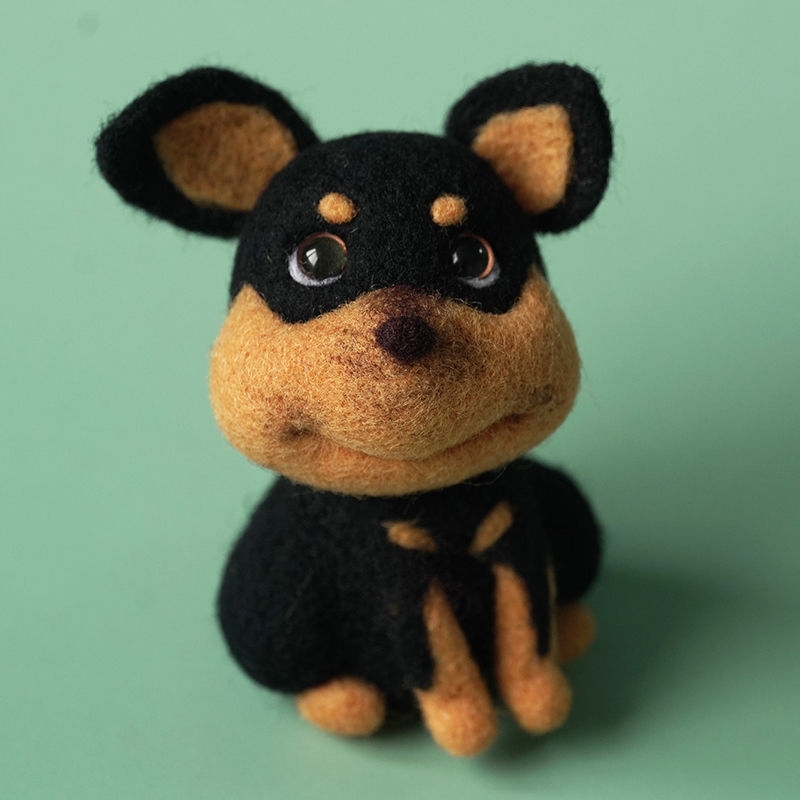 Bee Dog Wool Felt Puppy Pendant Bee Stung Dog Keychain Cartoon Poke Poke Music Handmade DIY Materials