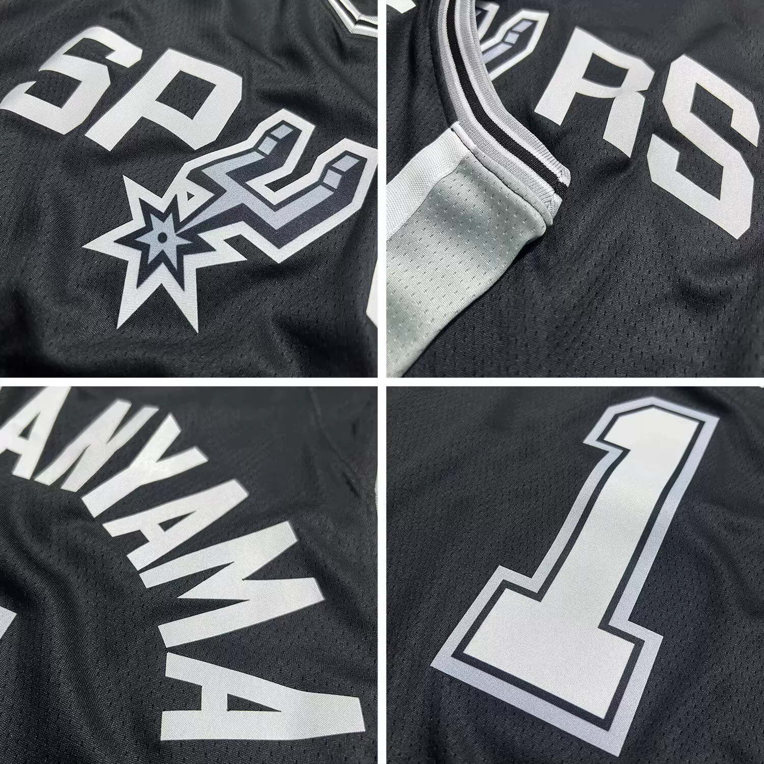 25-26 Spurs Basketball No. 1 Wenban Yama 4 Fox 3 Kelden Vassell Uniform Fan Edition Pants