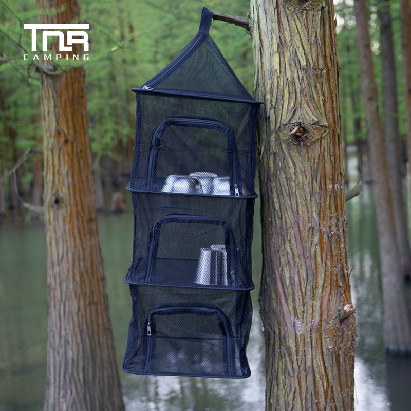 TNR outdoor drying net camping folding anti-fly cage barbecue picnic storage cage food tableware net cover drying net - Taobao