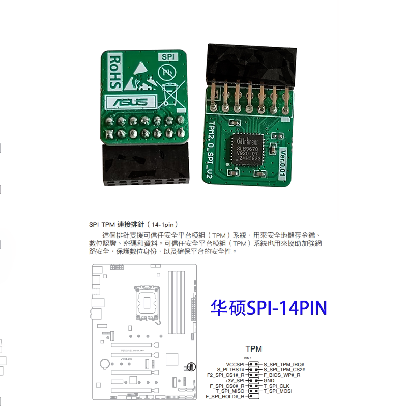 TPM2.0安全模块：ASUS华硕TPM-SPI/TPM-M R2.0，构建坚不可摧的数据堡垒！-板卡配件-淘宝百科网