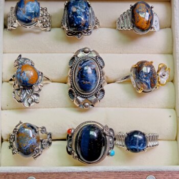 S925 silver inlaid with exaggerated vintage nepali style peter stone ring 87