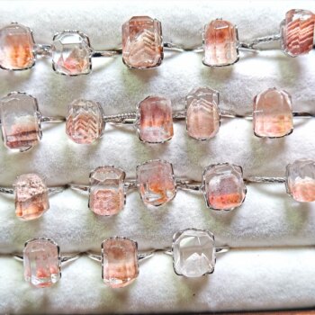 S925 sterling silver inlaid with natural pink ghost crystal ring thousand layer cornucopia one thing one picture women's model no. 152