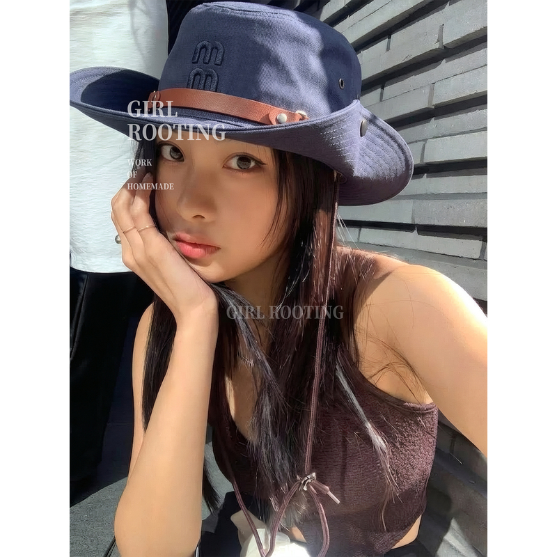Girl Rooting Liu Haocun's Same Style~ Western Cowboy Hat for Women, Sunshade Outdoor Hiking Hat, Sun Protection Wide-Brimmed Hat