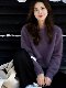 Korean-Style Outfit: a Complete Winter Set for Petite Figures, Featuring a Lazy yet Stylish Look, Slimming Purple Knitted Sweater, and Wide-Leg Pants Set