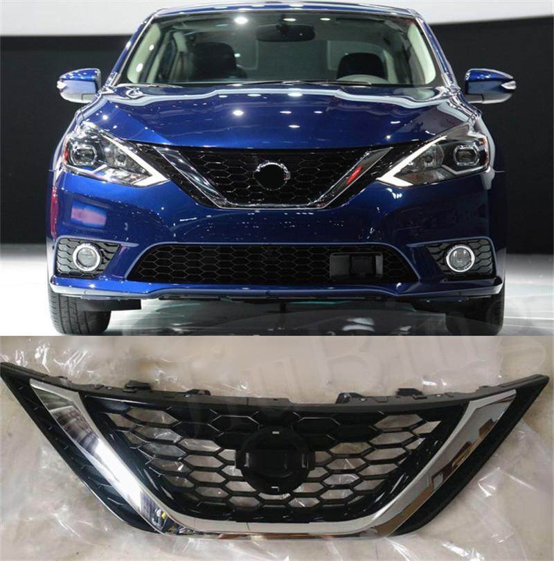 For Nissan Sentra 20162017 Chrome Black Front Bumper Upper Grille