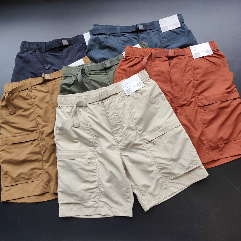 Island Style! American-Style Functional Work Shorts for Men and Women, Nylon Casual Sports Quick-Drying Thin Mid-Length Pants, Breathable