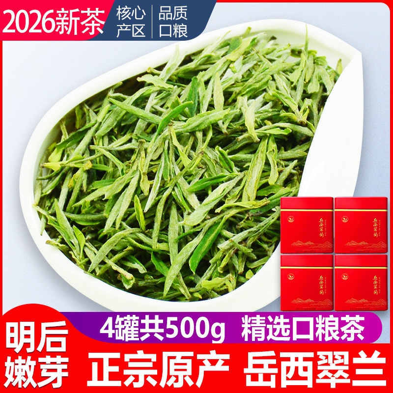 Yueshi Cuilan 2026 New Tea Green Tea Anhui Spring Tea Minghou First Grade Loose Leaf Canned National Gift Tea 500g