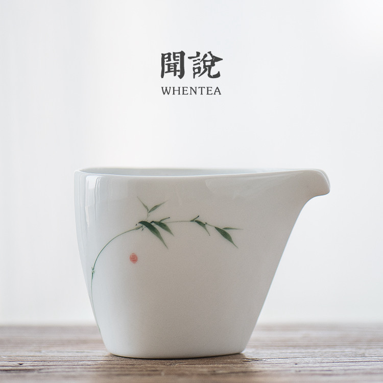 Pure hand-painted bamboo fair cup Jingdezhen hand-glazed kaolin white porcelain tea sea