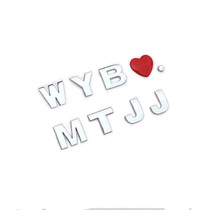 WYB Wang Yi Bo car sticker motorcycle sister MTJJ metal English letter car label YIBO name Love