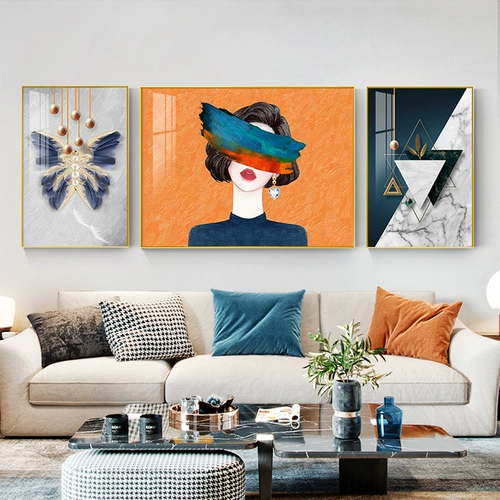 Современная легкая роскошная живопись с бриллиантами простая красавица поперечная вышивка 2021 Новая линейная вышивка гостиная бриллиантовая вышивка трехкомбинированная картина