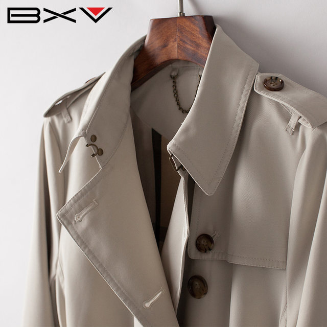 BXV windbreaker ຍາວກາງຂອງແມ່ຍິງ 2024 ພາກຮຽນ spring ເສື້ອຄຸມແບບອັງກິດແບບໃຫມ່ ເສື້ອຄຸມຂະຫນາດນ້ອຍຄລາສສິກແນວໂນ້ມສູງ