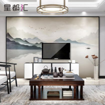 Modern new Chinese Wall cloth freehand abstract landscape wallpaper ink wallpaper TV living room bedroom background wall mural