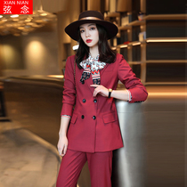 Suit suit women autumn and winter high-end fashion ol professional attire workplace light familiar style women's dress interview business slim fit