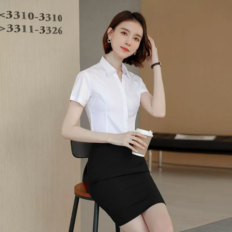 Shirt for men and women, sleeves, summer set, skirt for hotel, high-quality style
