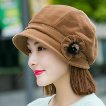 Woolen hat female autumn and winter wool beret basin hat fisherman hat Korean knitted wool hat octagonal hat British