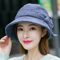 Hat female autumn and winter Korean fashion all-match bow hat fisherman hat spring and autumn Japanese beret British