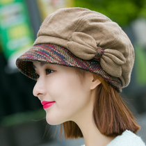 Hat womens winter and autumn Korean version of the tide casual wild wool beret cap cap Japanese octagonal cap British