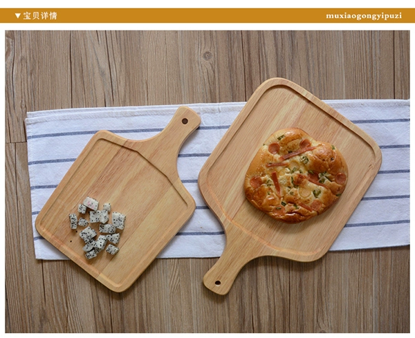 Gỗ sồi Zakka bảng bánh pizza khay gỗ cà phê tráng miệng bánh gỗ