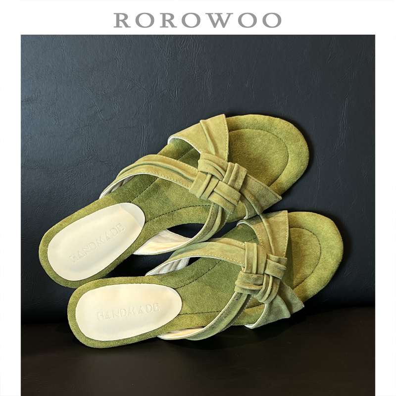 Rao Rao Wu First-Layer Sheepskin Mid-Heel Leopard Print Slip-On Sandals for Women, New Breathable Summer Sandals N25 Rao Rao Wu First-Layer Sheepskin Mid-Heel Leopard Print Slip-On Sandals for Women, New Breathable Summer Sandals N25