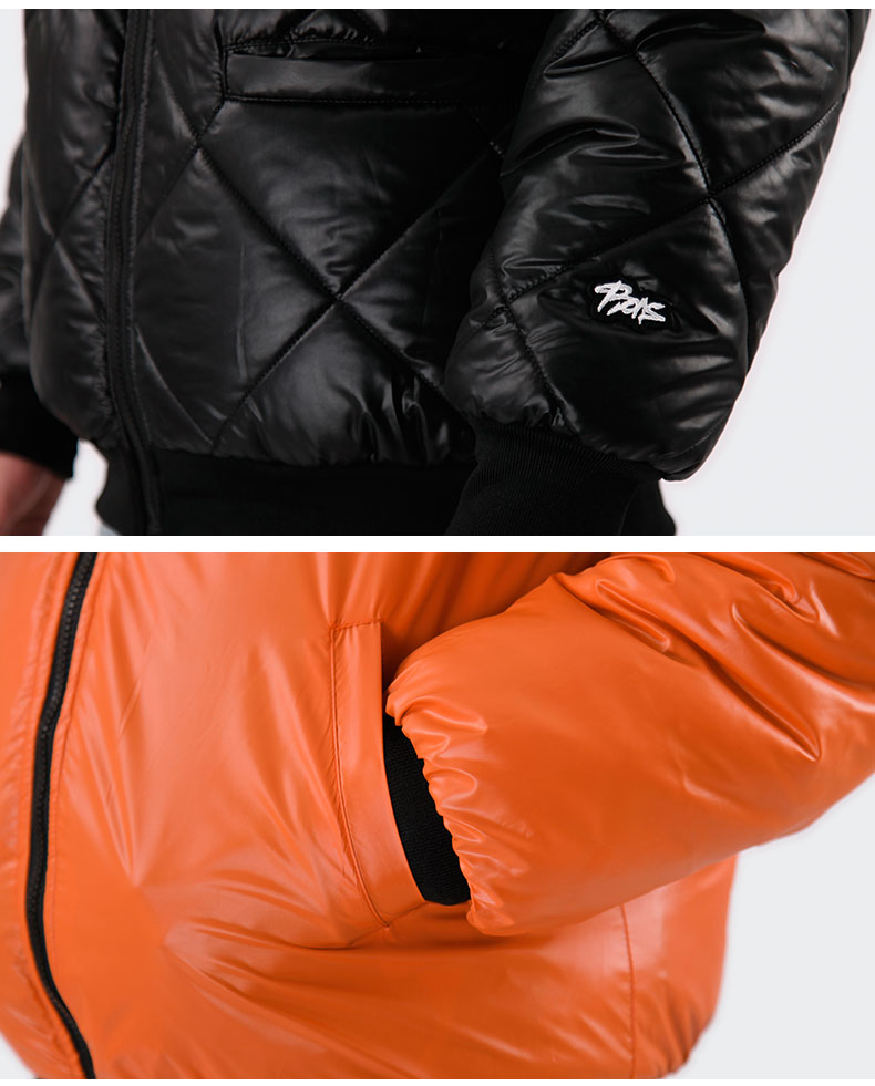 BOUNCE BONS REVERSIBLE PUFFER JACKET hai mặt bông pad ấm dây kéo áo khoác nam - Quần áo độn bông thể thao áo khoác phao trẻ em