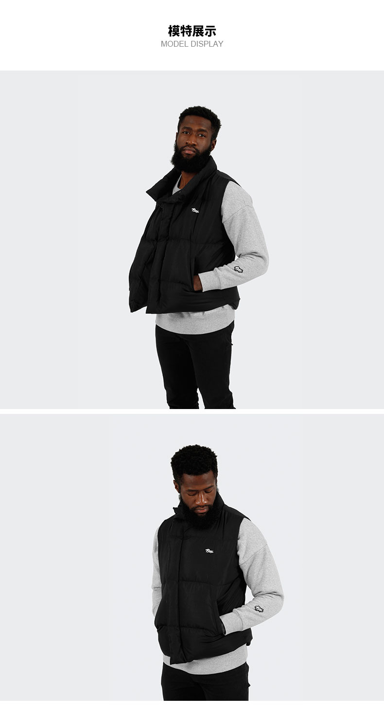 BOUNCE BONS xu hướng mùa xuân cotton thể thao và giải trí ấm áp dây kéo vest không tay áo khoác nam - Áo thể thao áo thể thao nam có cổ
