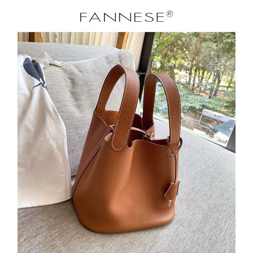 Демисезонная корзина, сумка, барсетка, кожаная ручка, коллекция 2021, из натуральной кожи, воловья кожа