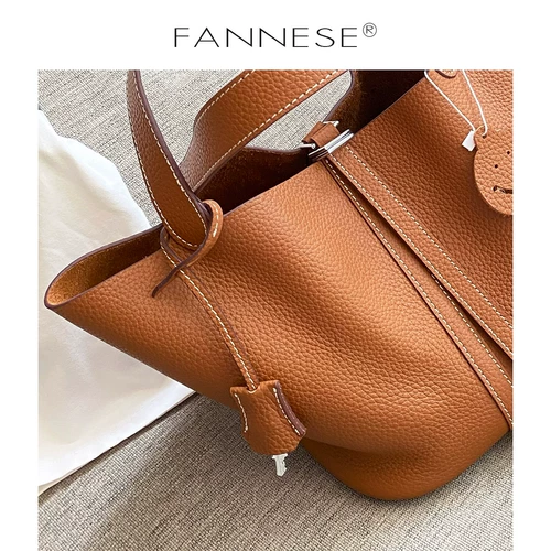 Демисезонная корзина, сумка, барсетка, кожаная ручка, коллекция 2021, из натуральной кожи, воловья кожа