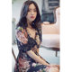 French dress women's autumn 2022 new large size women's clothing is thin and temperament V-neck long one-piece floral skirt