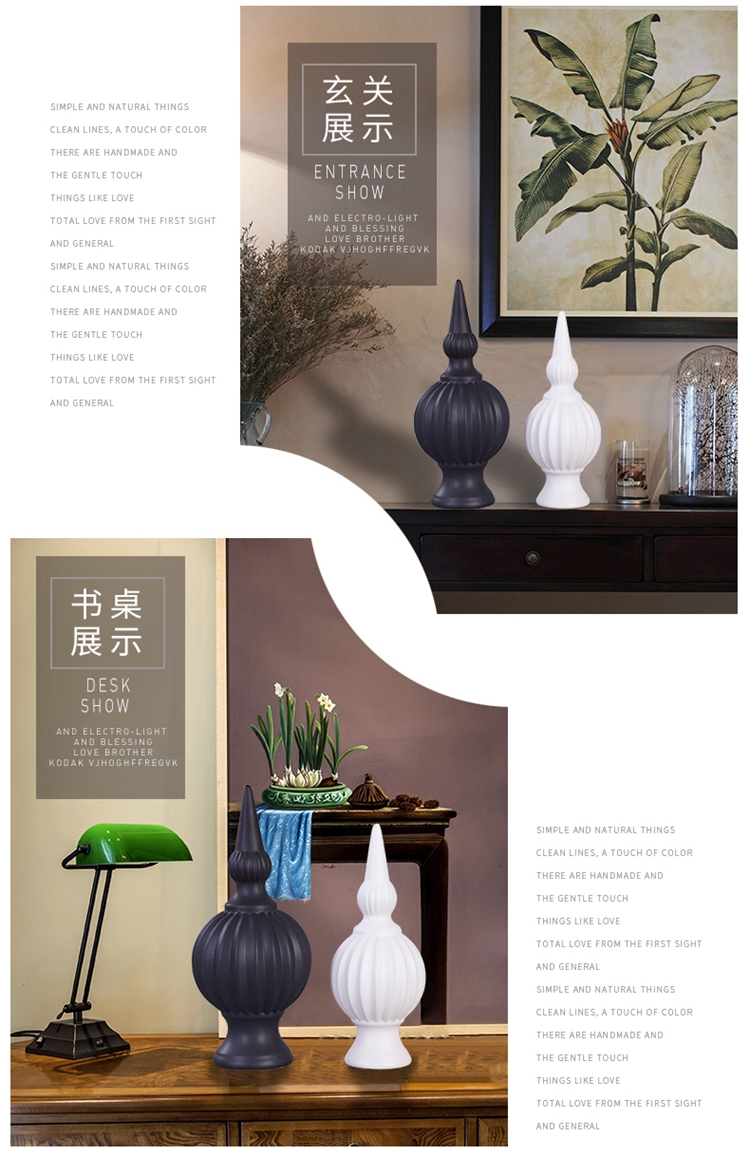 European creative furnishing articles home wine ark, adornment sitting room, black and white Oriental pearl abstract ceramic handicraft decoration