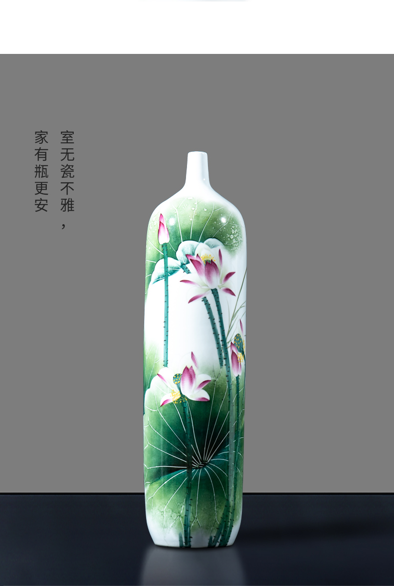 Jingdezhen chinaware big vase furnishing articles flower arranging new Chinese style household hand - made the process of the sitting room TV ark, adornment