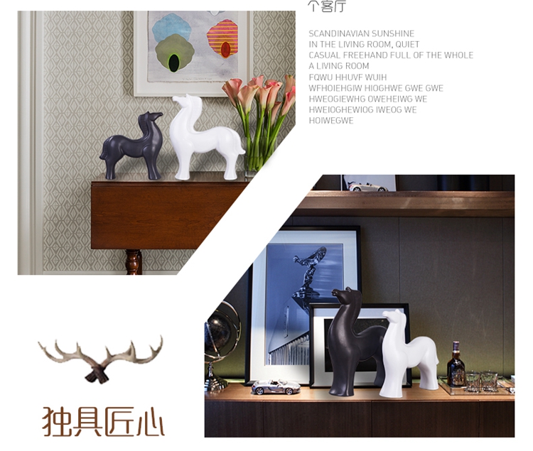 Rice lu, I and contracted creative, black and white ceramic horse furnishing articles home sitting room ark adornment business needs