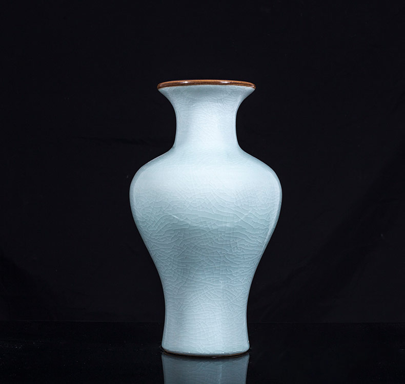 Jingdezhen ceramic vase archaize crack glaze flower arranging, classical Chinese style home sitting room porch place adornment