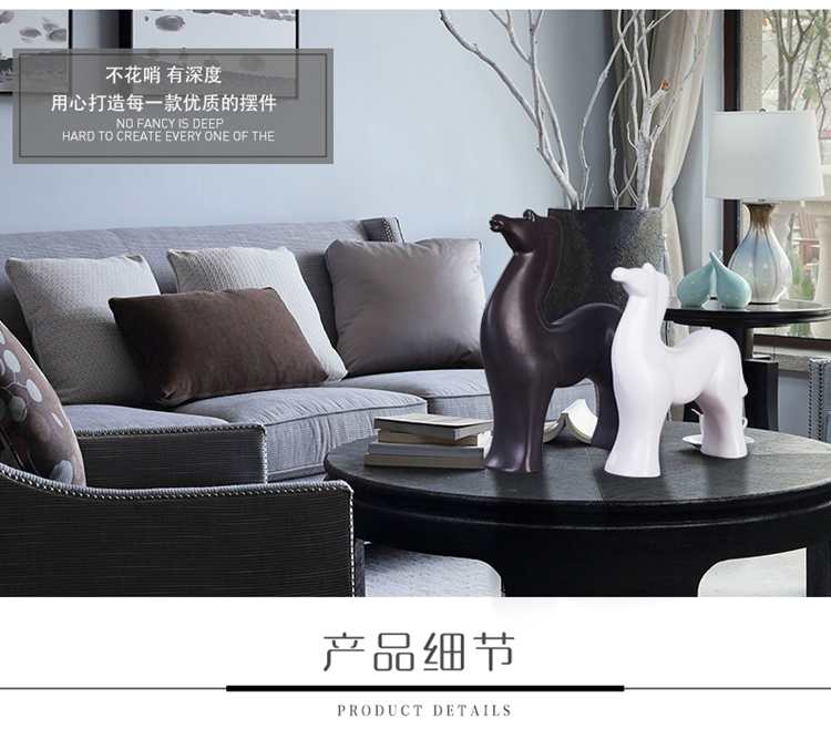 Rice lu, I and contracted creative, black and white ceramic horse furnishing articles home sitting room ark adornment business needs