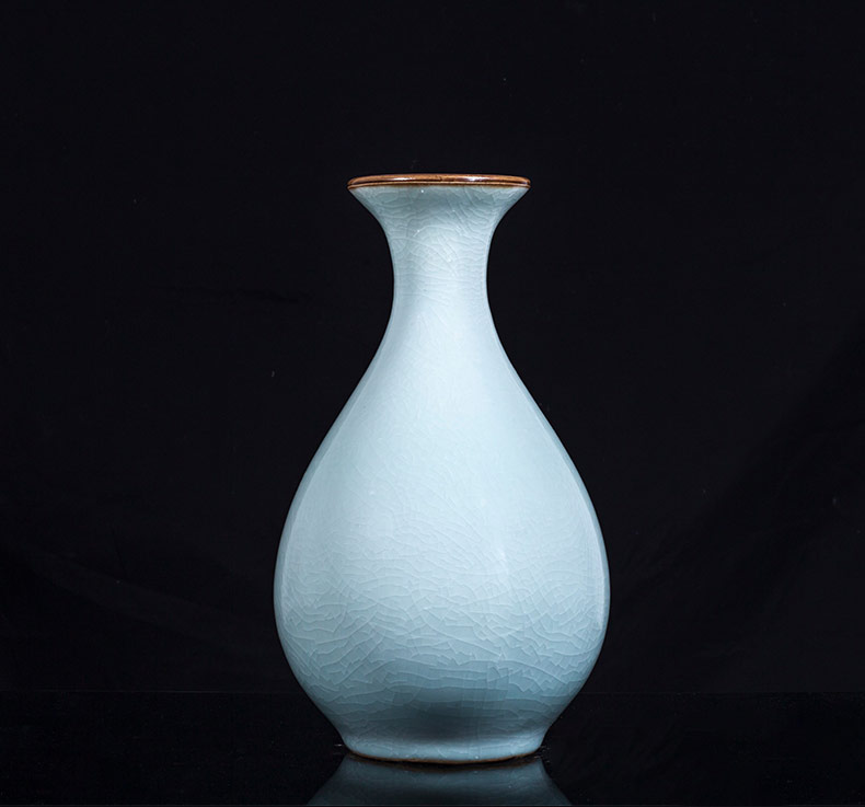 Jingdezhen ceramic vase archaize crack glaze flower arranging, classical Chinese style home sitting room porch place adornment