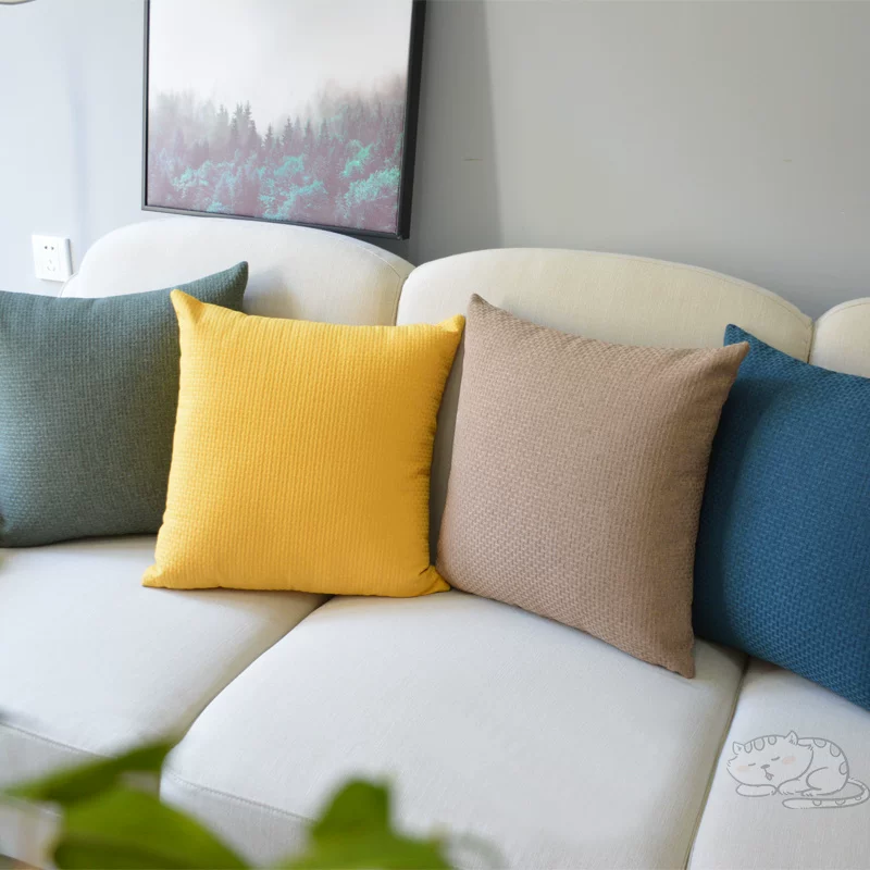Pillow for bed, square sofa, pillowcase, Nordic style