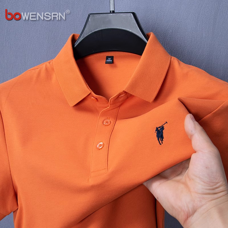 Paul Polo Shirt Men's Short-Sleeved T-Shirt 2026 New Summer Embroidered Pony Logo Business Long-Sleeved Men's Style Spring and Autumn