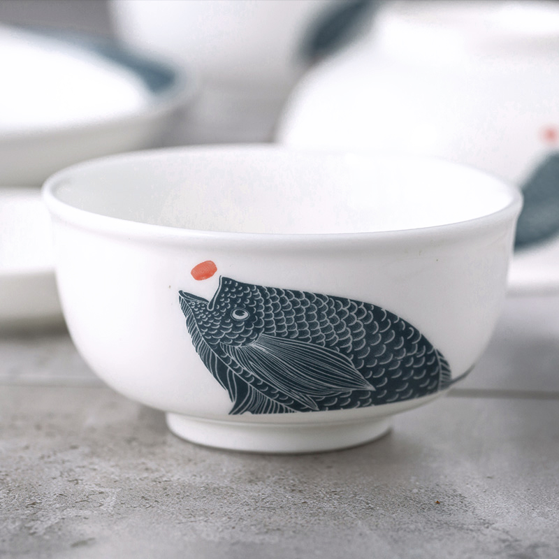 Soup bowl eat household ceramics Korean combination of fruit salad bowl large individuality creative steamed egg bowl dishes in the kitchen