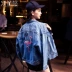 2020 áo khoác mới mùa xuân và mùa thu denim nữ ngắn thêu bf net đỏ in quần áo nữ sinh viên - Áo khoác ngắn