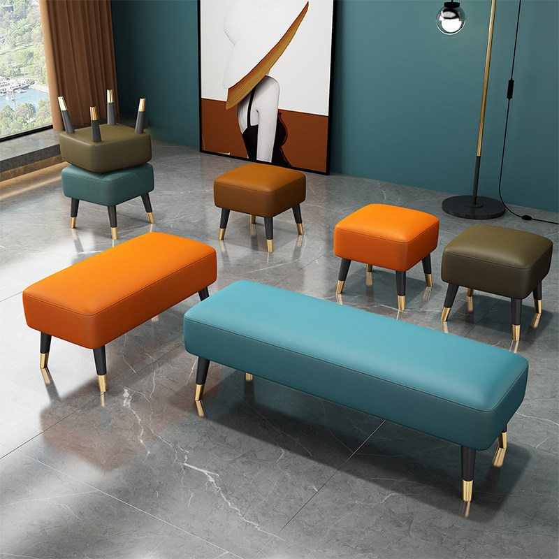 Leisure square stool shop simple shoe changing stool bed foot stool porch small chair bed front stool fitting room bench