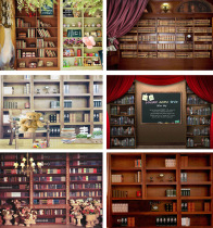Bookcase background cloth anchor background live broadcast background cloth tremble fast hand background cloth photography background cloth photography background cloth